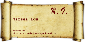 Mizsei Ida névjegykártya