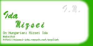 ida mizsei business card
